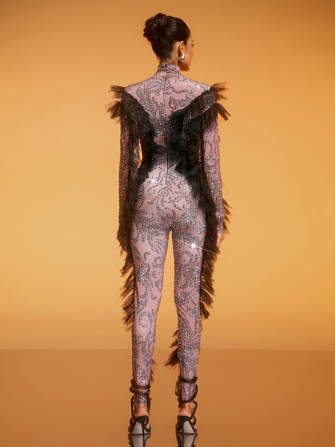 Macacão Dilys com Detalhes em Tulle e Strass