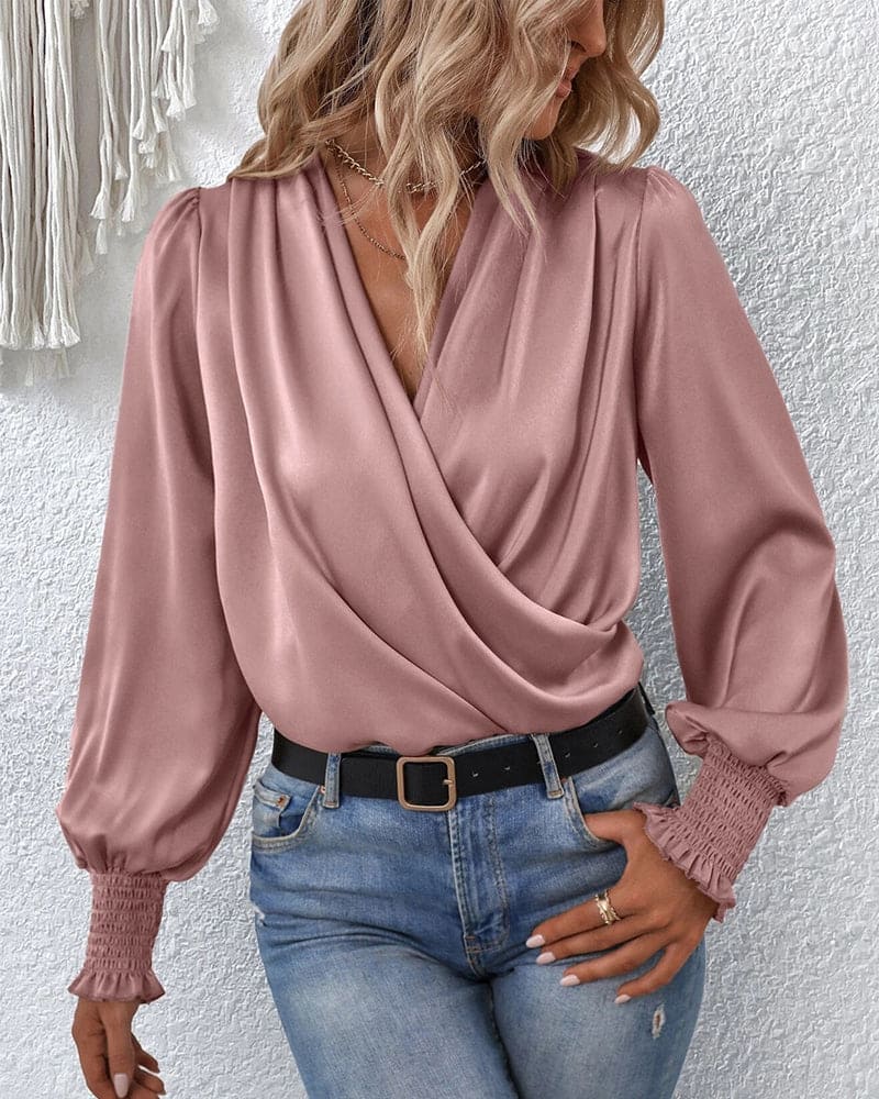 Camisa Sofisticada de Manga Longa com Cinto