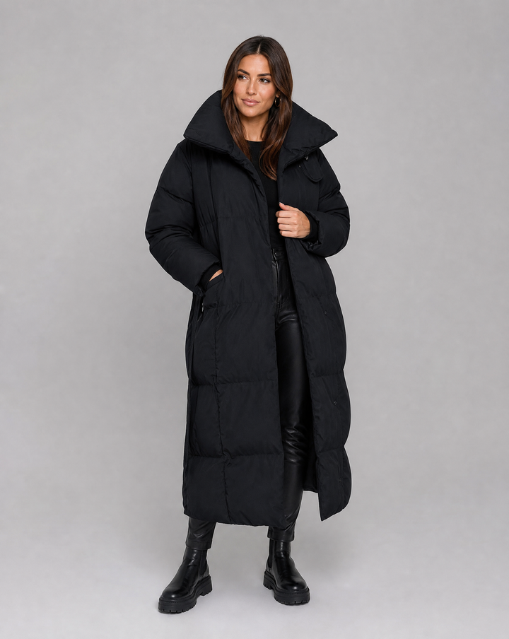 Casaco Puffer Longo Confortável Feminino