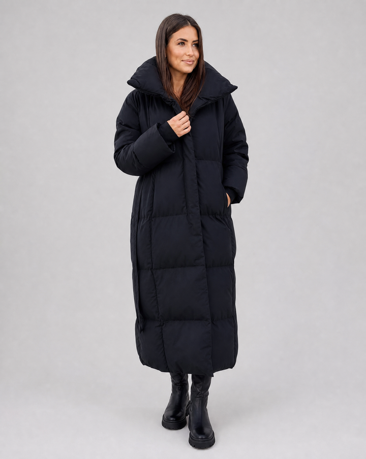 Casaco Puffer Longo Confortável Feminino