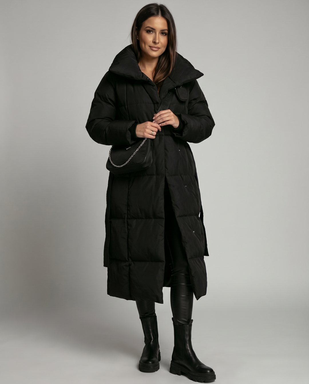 Casaco Puffer Longo Confortável Feminino