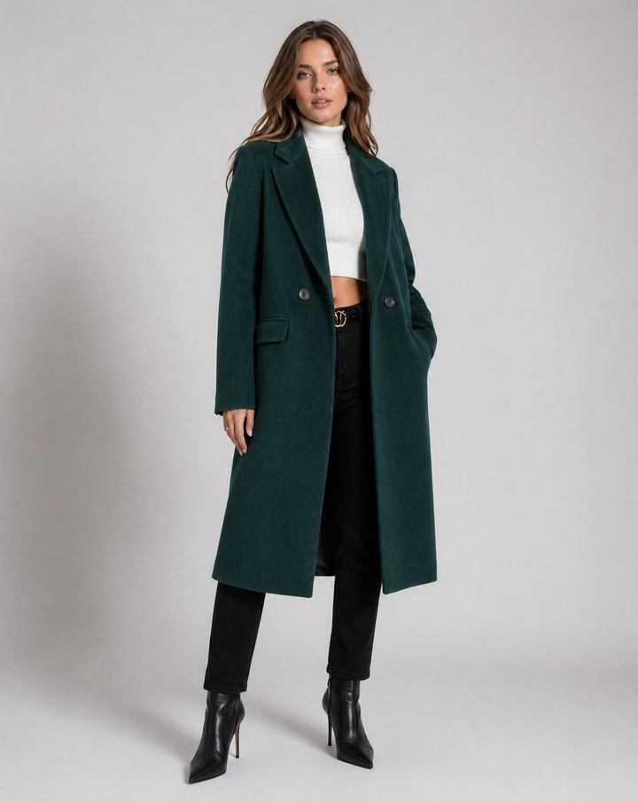 Clássico Trench Coat Curto Feminino com Um Único Botão