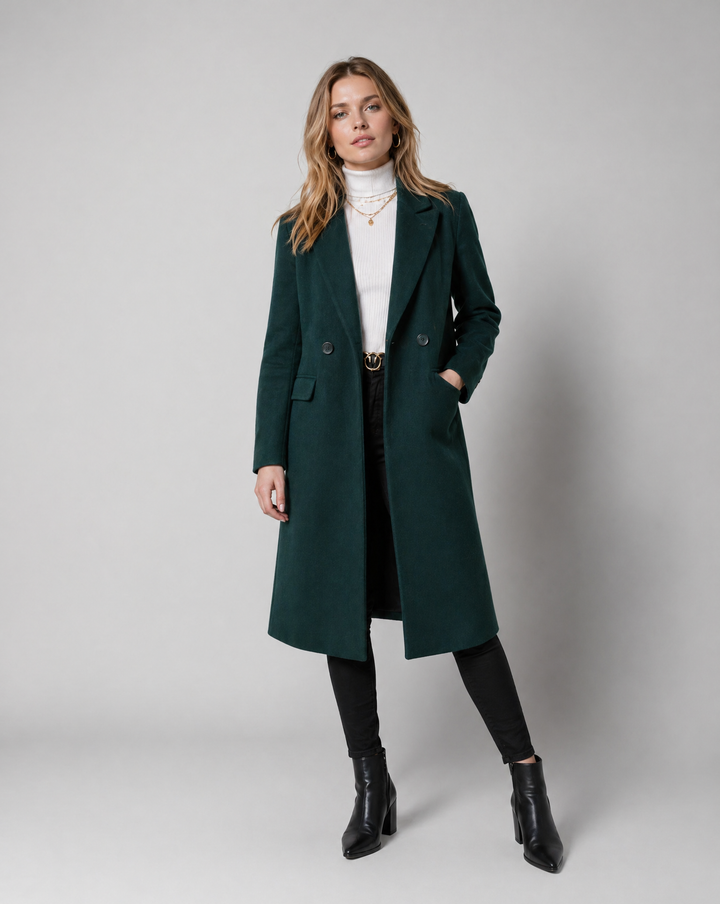 Clássico Trench Coat Curto Feminino com Um Único Botão