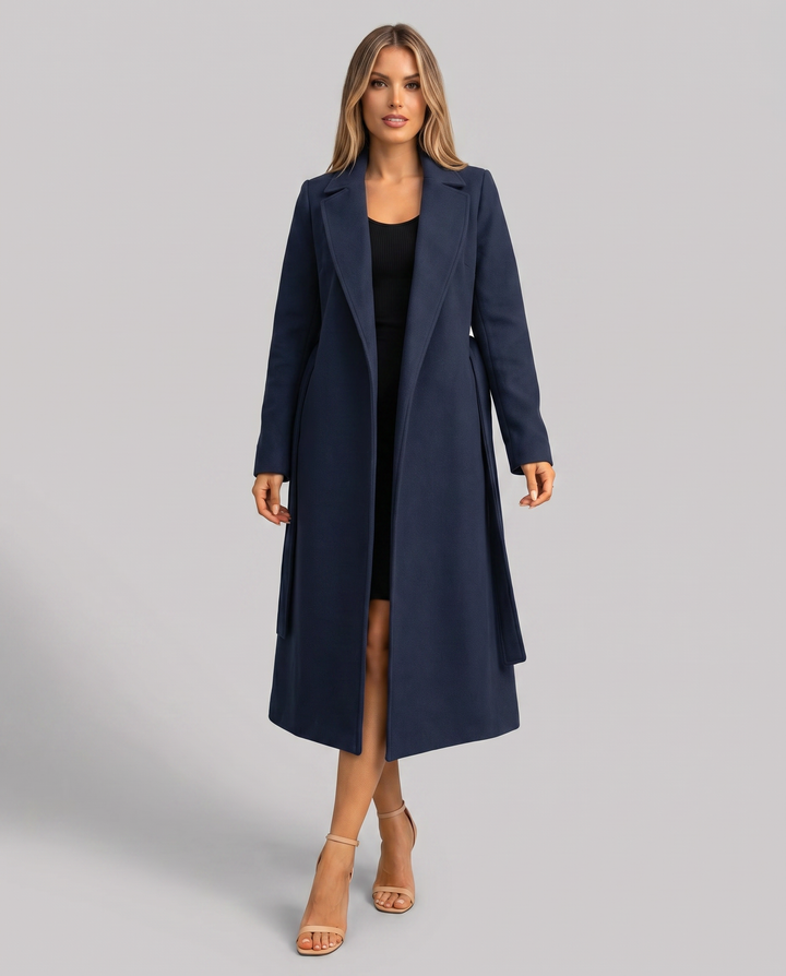 Casaco Trench Clássico de Inverno Longo com Botões