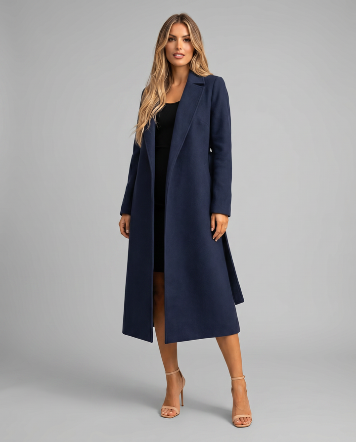 Casaco Trench Clássico de Inverno Longo com Botões