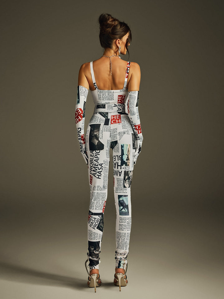 Macacão Estampado Haldrix com Luvas