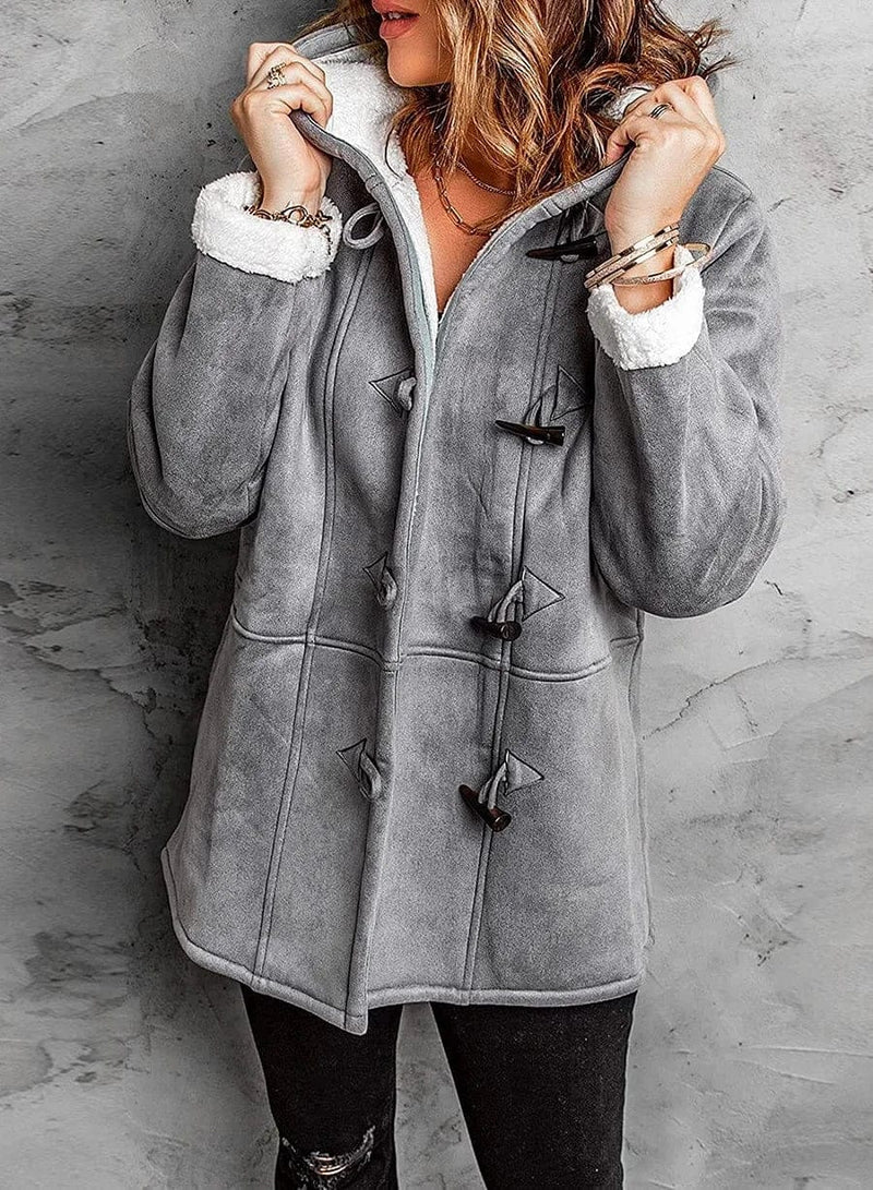 Casaco Feminino de Inverno com Capuz Aconchegante