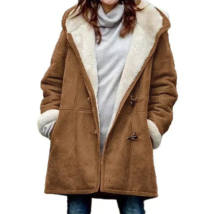 Casaco Feminino de Inverno com Capuz Aconchegante