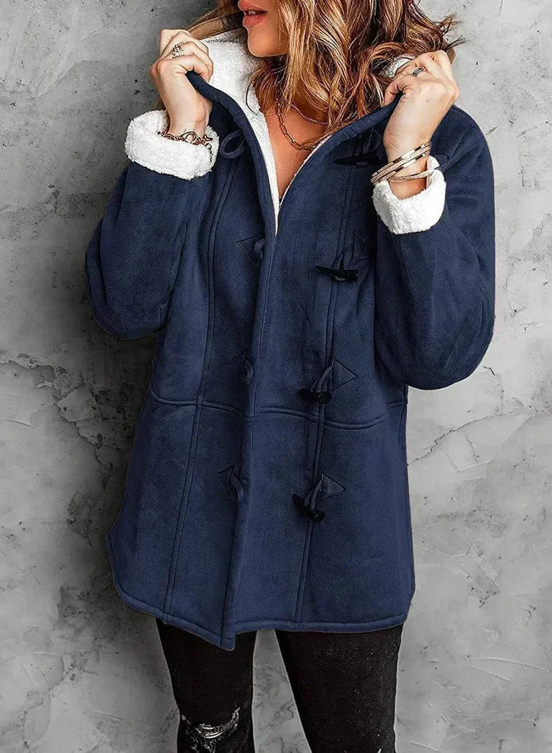 Casaco Feminino de Inverno com Capuz Aconchegante