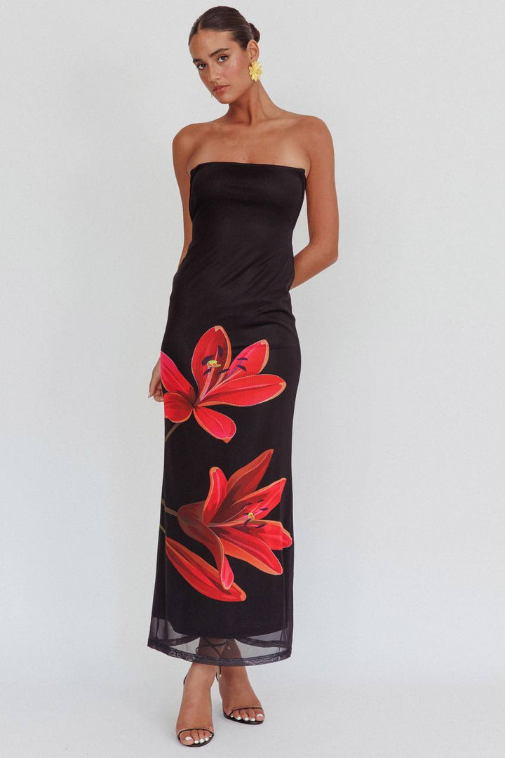 Svala | Vestido Floral Sem Alças