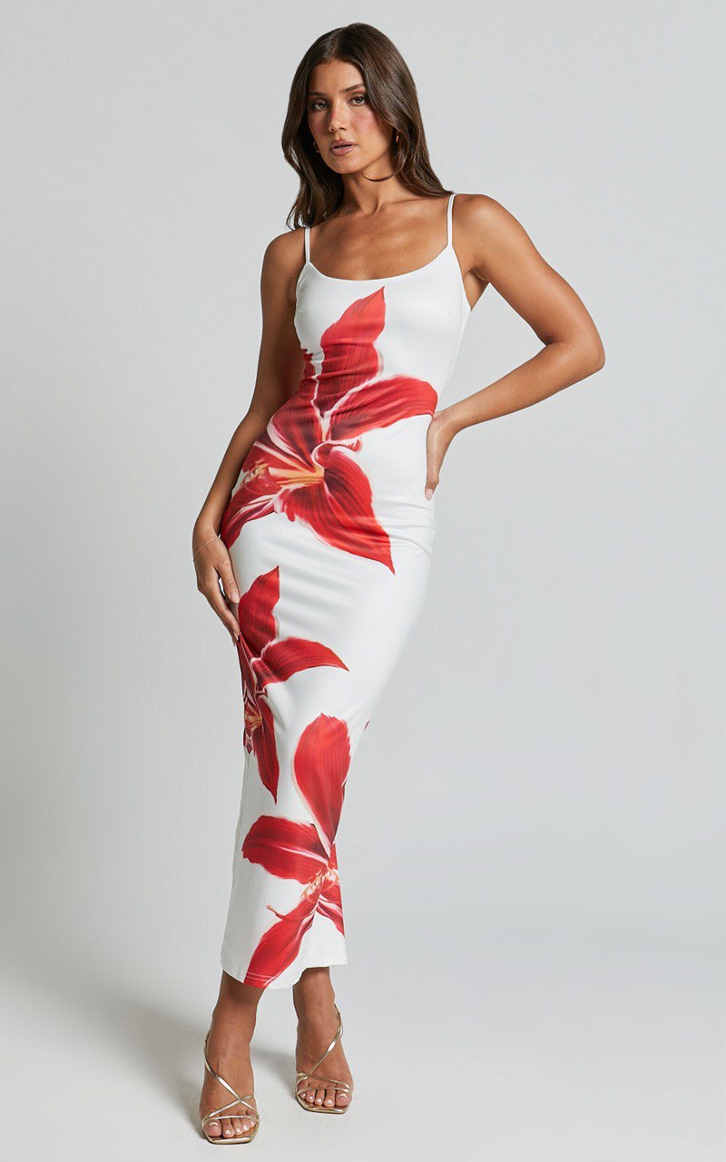 Iselin | Midi Dress with Floral Print