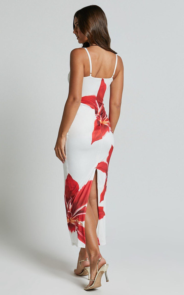 Iselin | Midi Dress with Floral Print