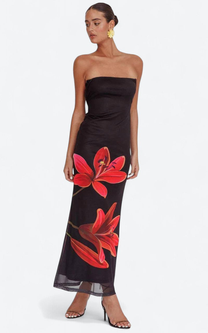 Svala | Vestido Floral Sem Alças
