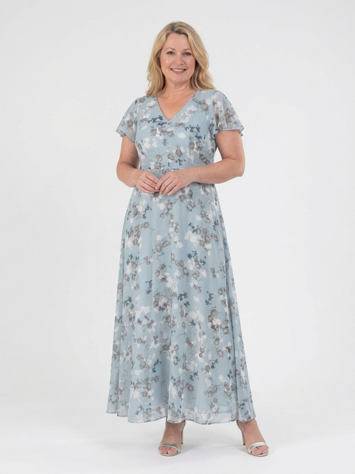 Noémie | Vestido Maxi em Chiffon Floral