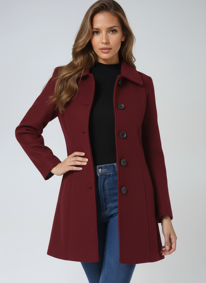 Casaco Feminino de Inverno com Fechamento de Botão Único