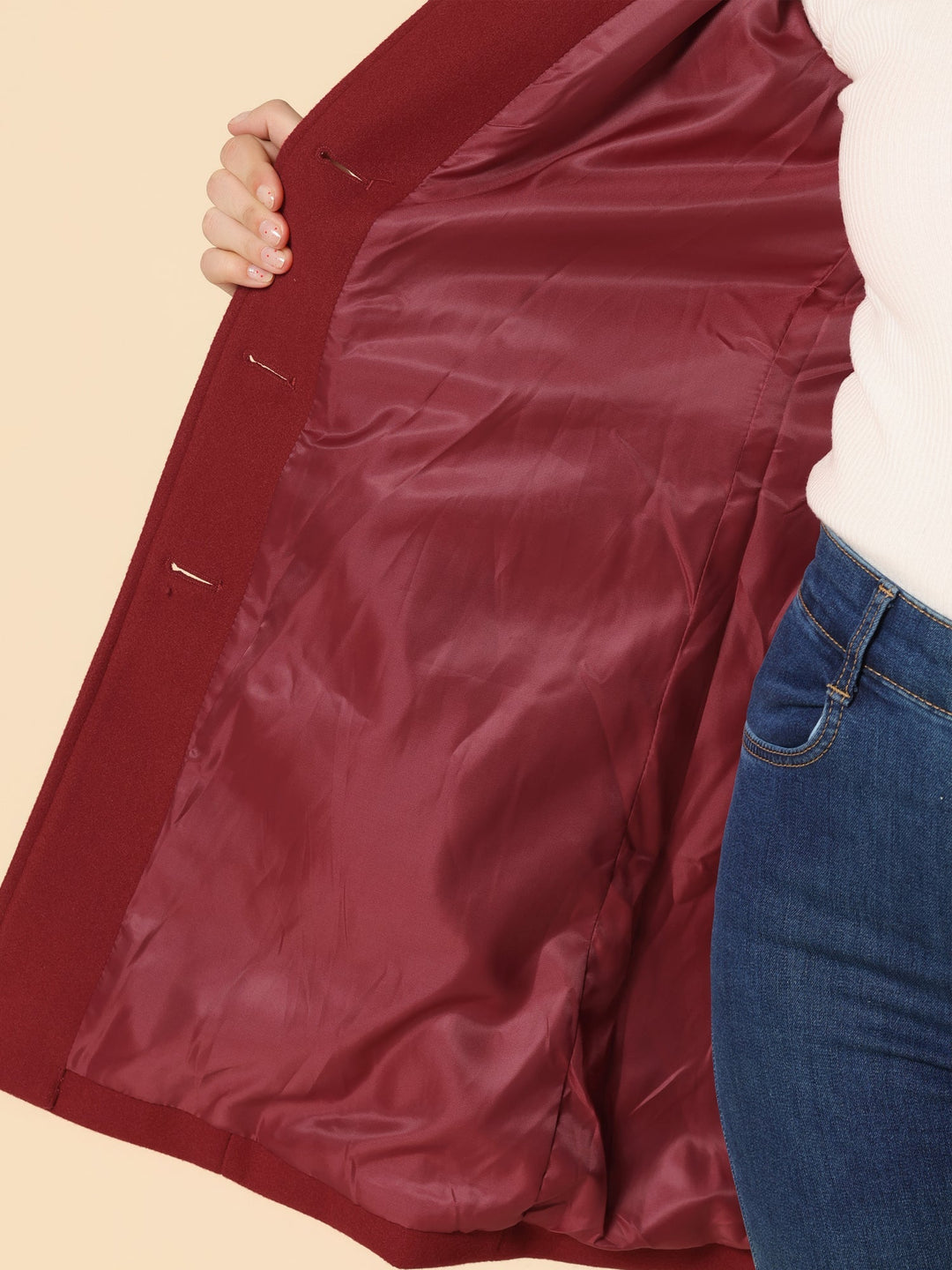 Casaco Trench Feminino de Inverno com Botão Único