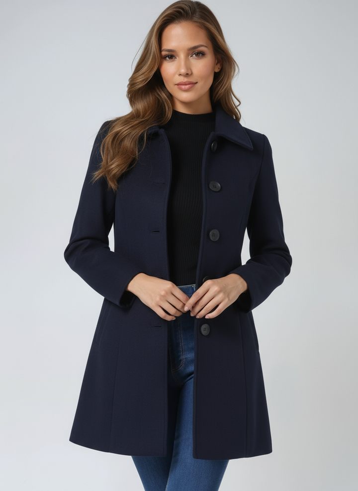 Casaco Trench Feminino de Inverno com Botão Único
