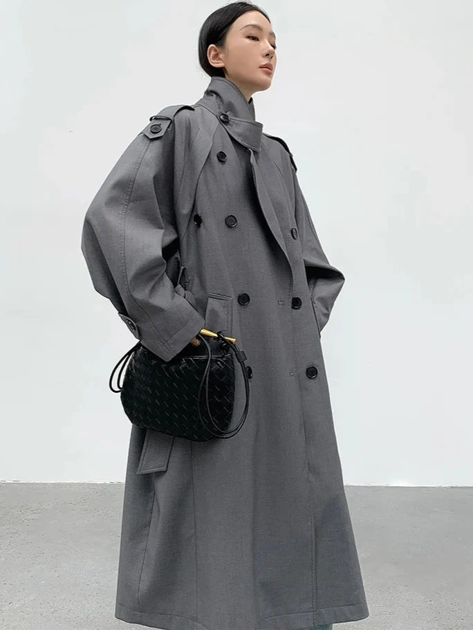 Long Oversized Women's Trench Coat