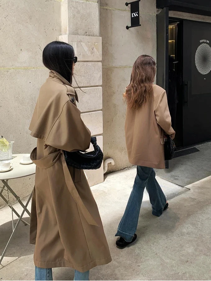 Long Oversized Women's Trench Coat
