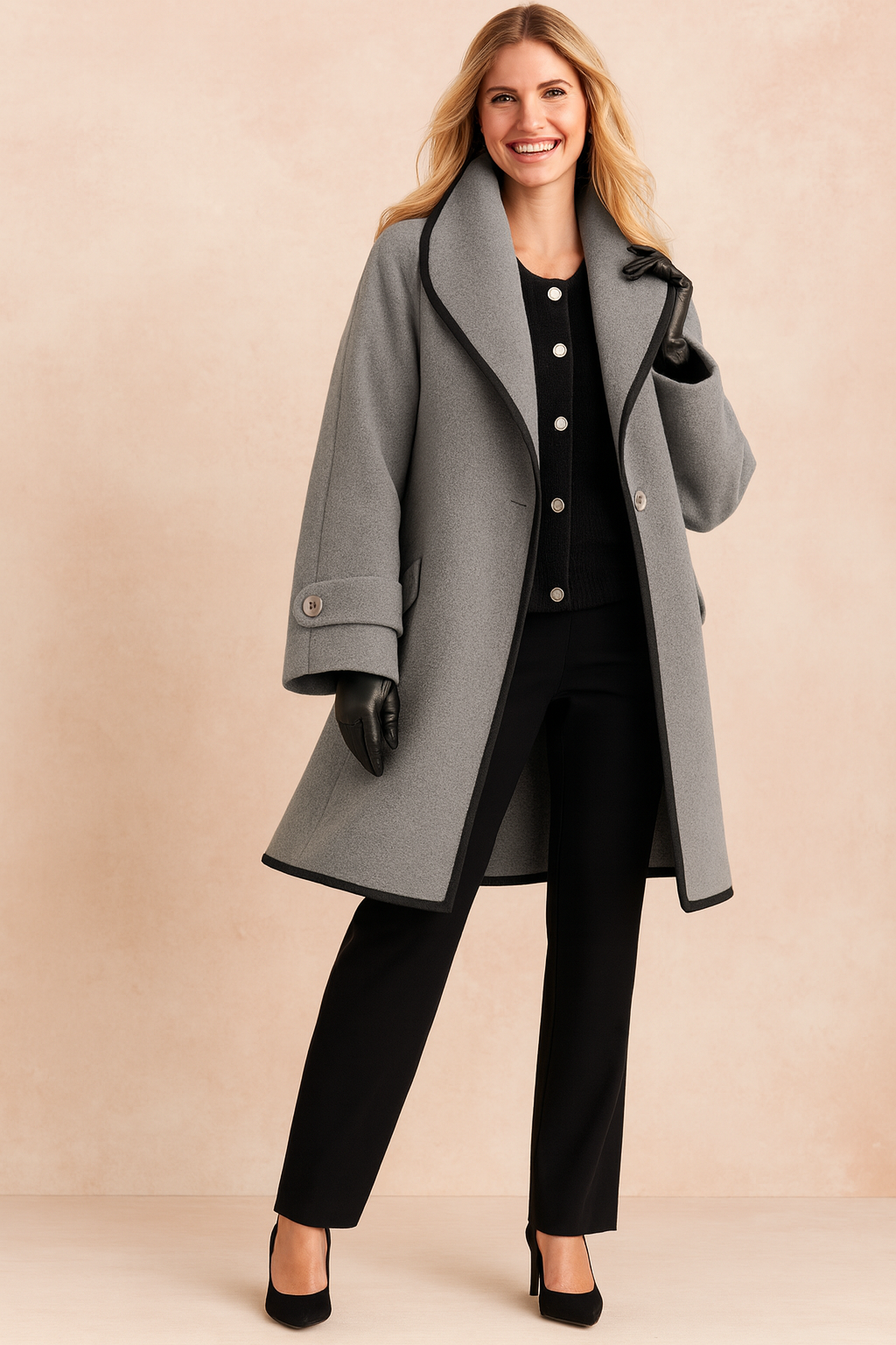 Casaco Acolchoado de Inverno Elegante e de Comprimento Médio para Mulheres