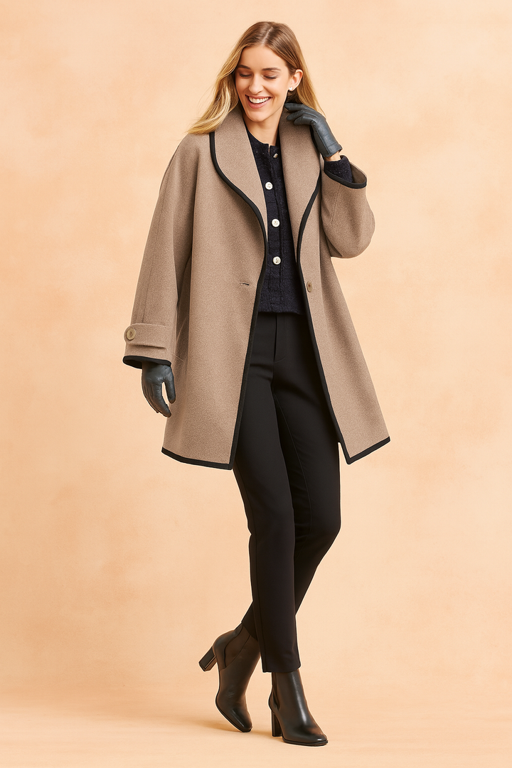 Casaco Acolchoado de Inverno Elegante e de Comprimento Médio para Mulheres