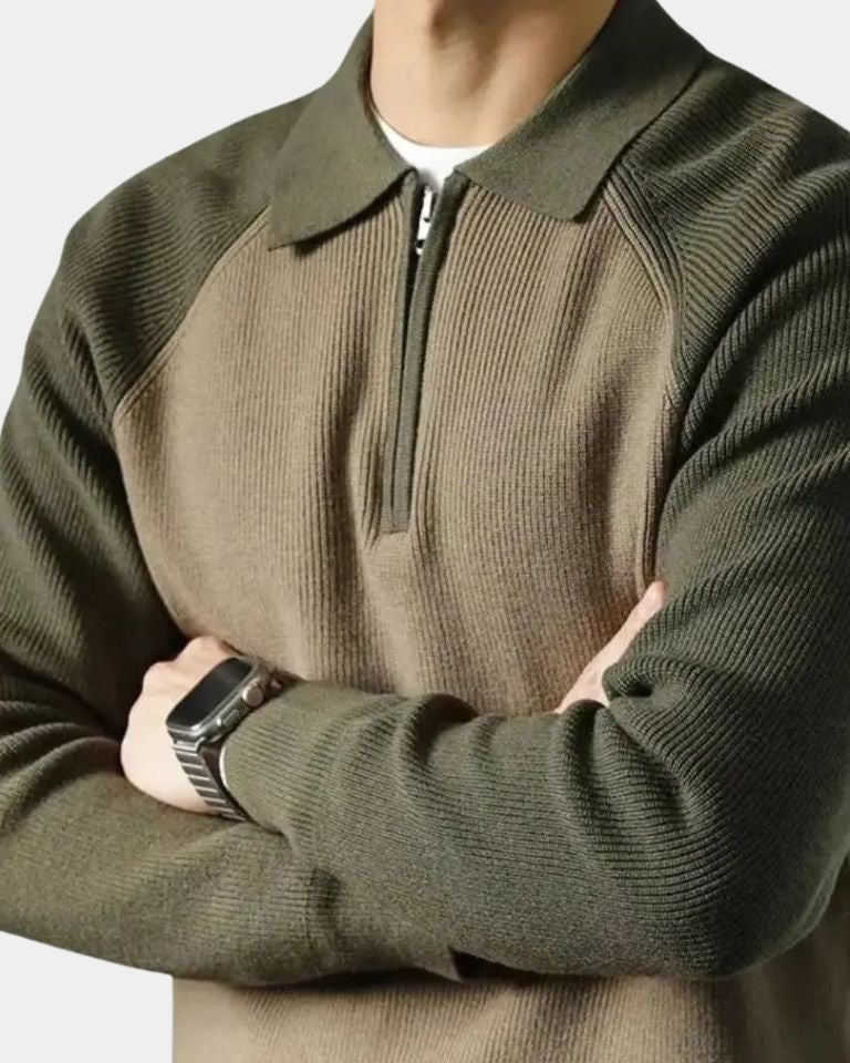 Péter™ | Sweatshirt com zíper e mangas raglan