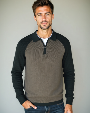 Péter™ | Sweatshirt com zíper e mangas raglan