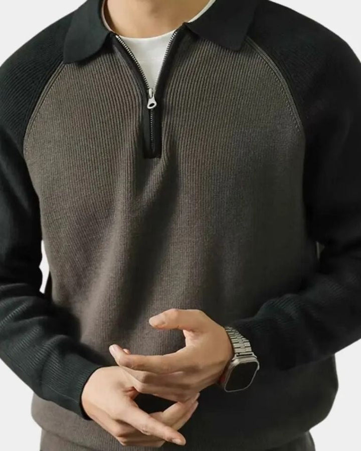 Péter™ | Sweatshirt com zíper e mangas raglan