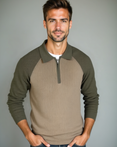 Péter™ | Sweatshirt com zíper e mangas raglan
