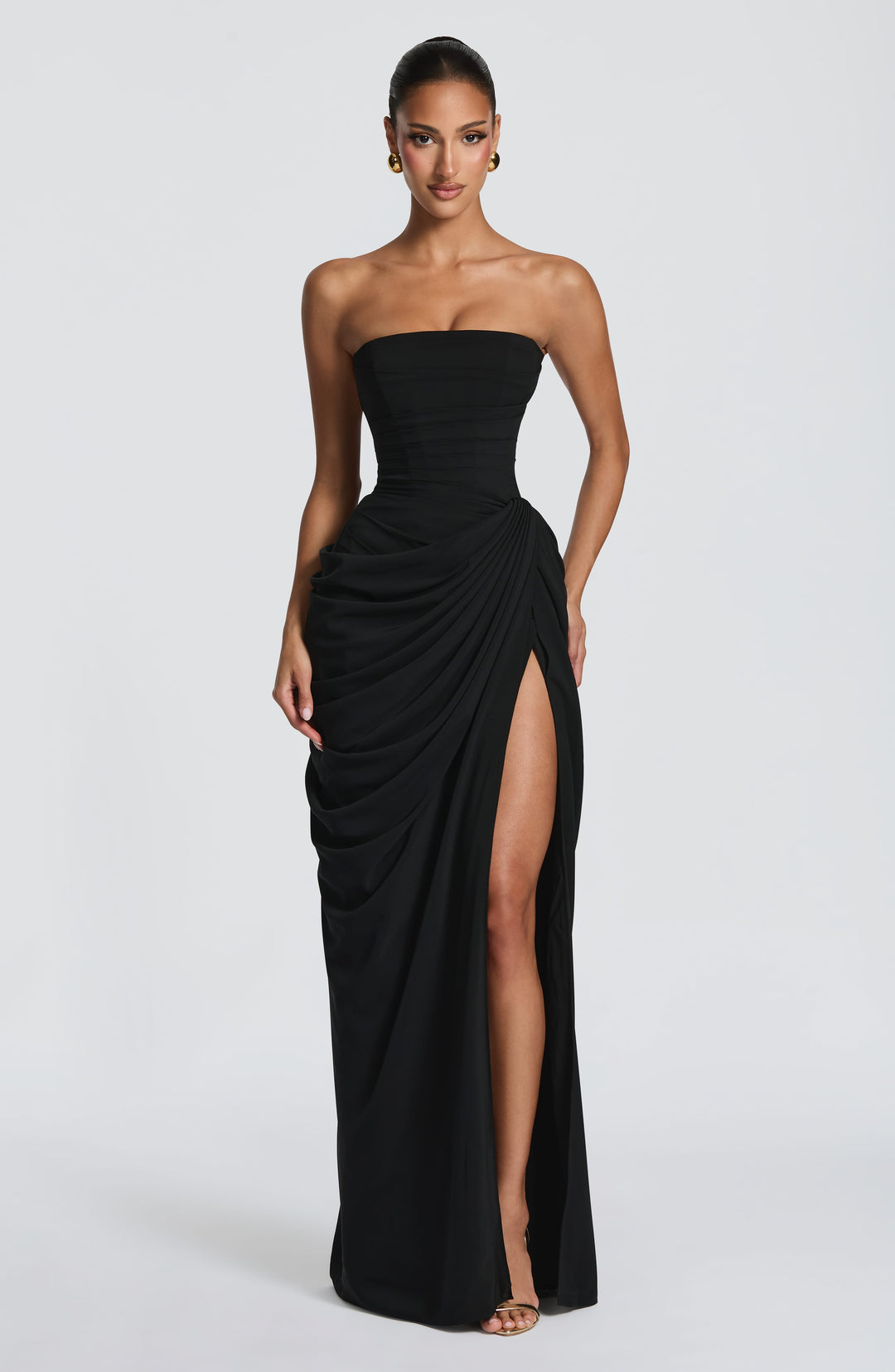 Vestido Longo com Corpete e Abertura - Estilo Palavra de Honra