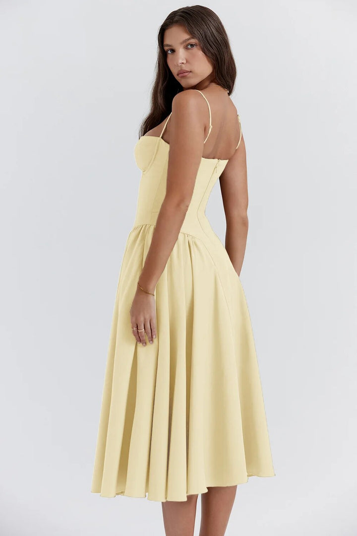 Sigrid | Midi Length Sleeveless Bustier Dress