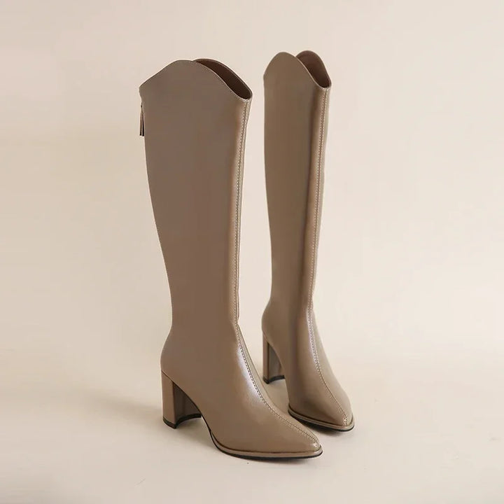 Hilda - Botas Elegantes de Salto Grosso para o Inverno