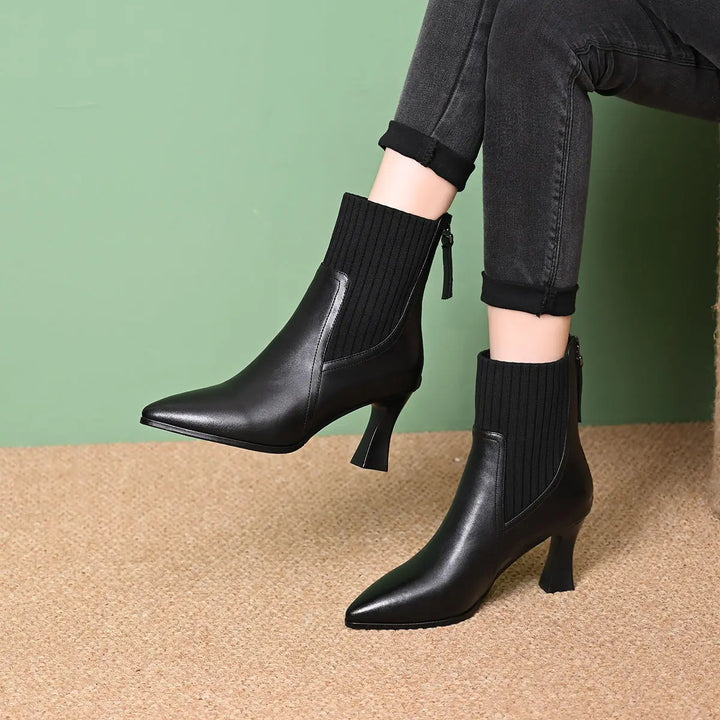 Clara - Botas de Couro com Plataforma