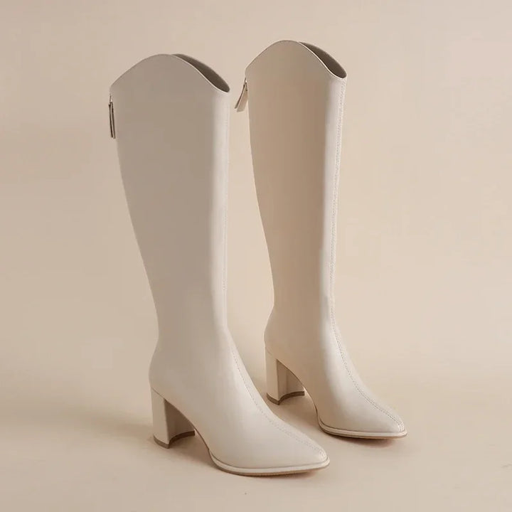 Hilda - Botas Elegantes de Salto Grosso para o Inverno