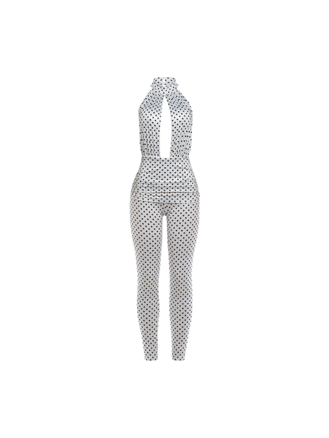 Macacão Halterneck Selvaron com Detalhes em Branco