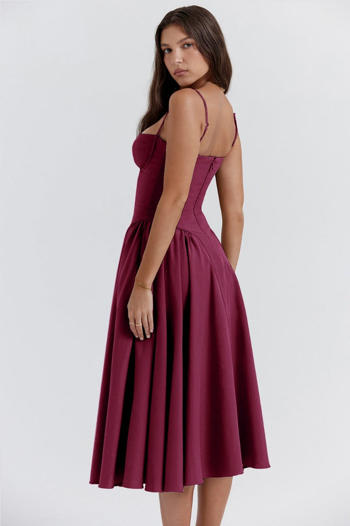 Sigrid | Midi Length Sleeveless Bustier Dress