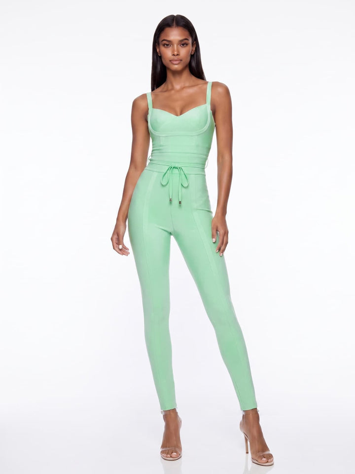 Macacão Bodycon Sorexil com Decote em V Elegante