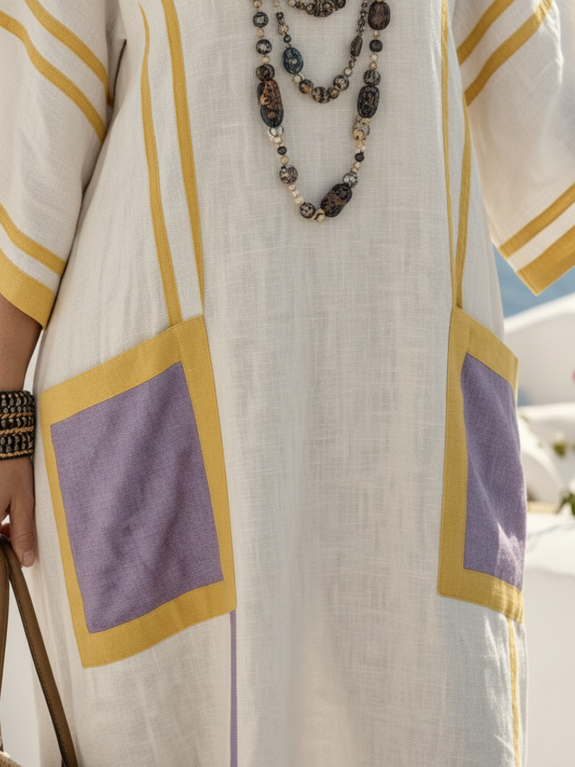 Emma | Maxi Vestido de Mangas Curtas com Decote em V