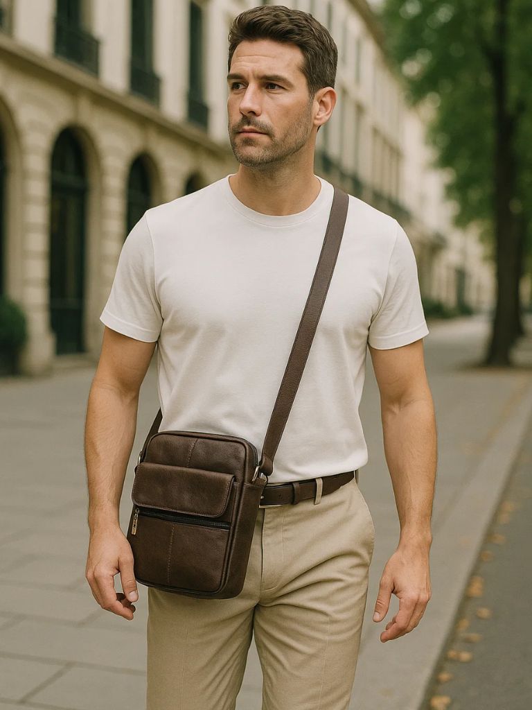 Tobias™ | Bolsa Crossover de Couro