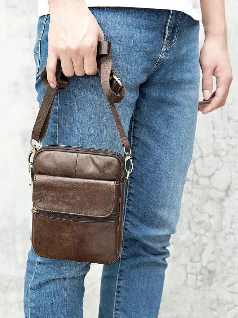 Tobias™ | Bolsa Crossover de Couro
