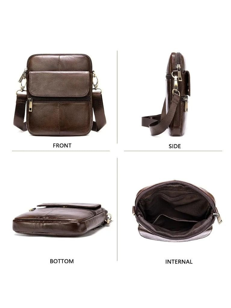 Tobias™ | Bolsa Crossover de Couro