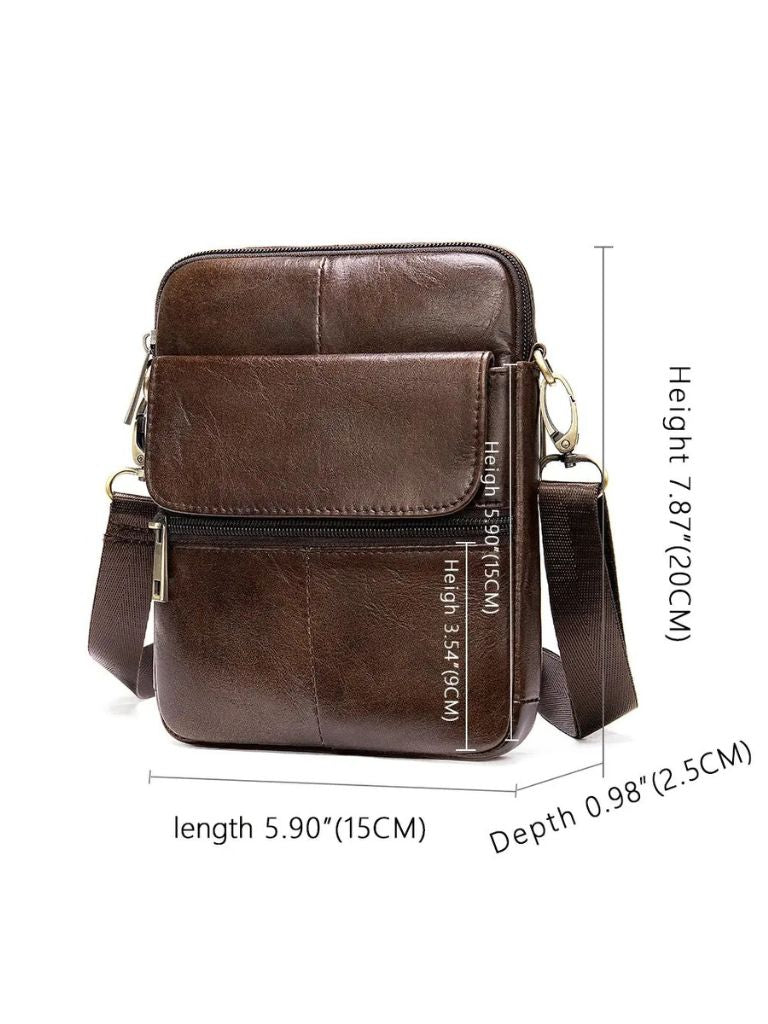 Tobias™ | Bolsa Crossover de Couro