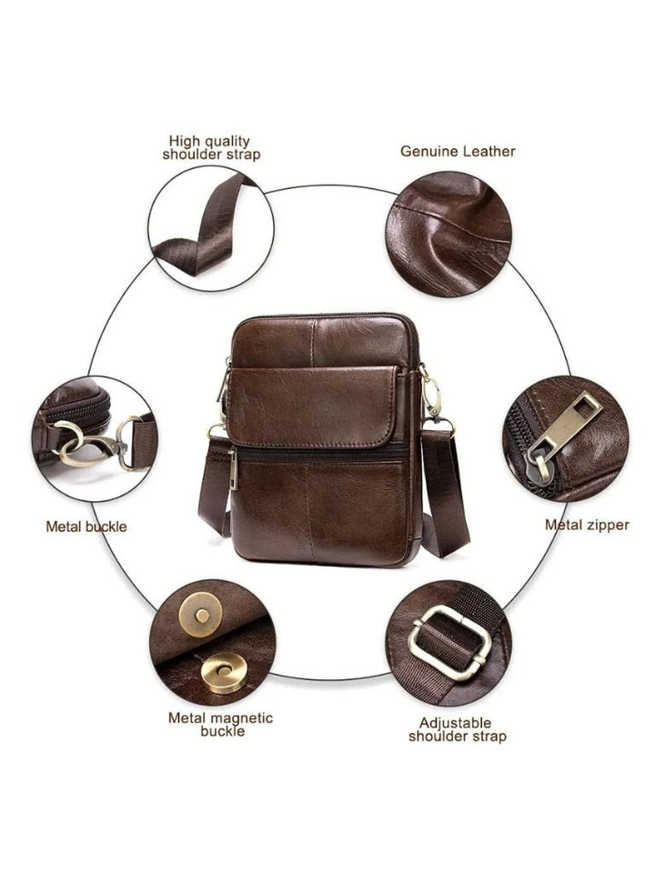 Tobias™ | Bolsa Crossover de Couro