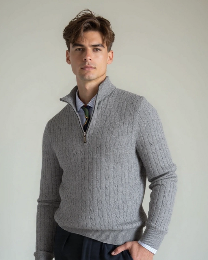Tobias™ | Sweatshirt com zíper e estampa