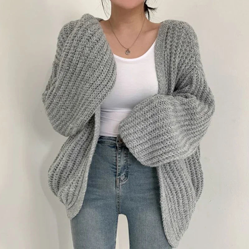 Oversized Sleeve Knit Cardigan