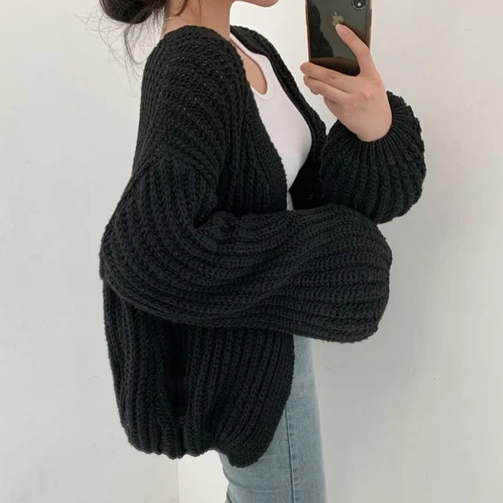 Oversized Sleeve Knit Cardigan