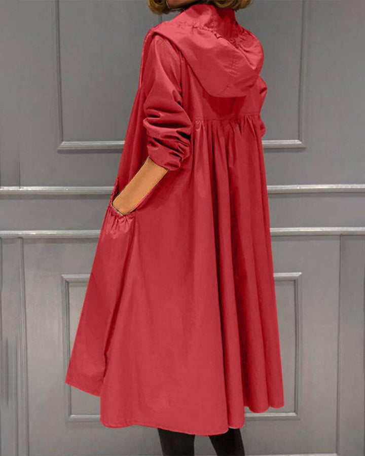 Casaco Trench Longo Impermeável Feminino para Outono e Inverno