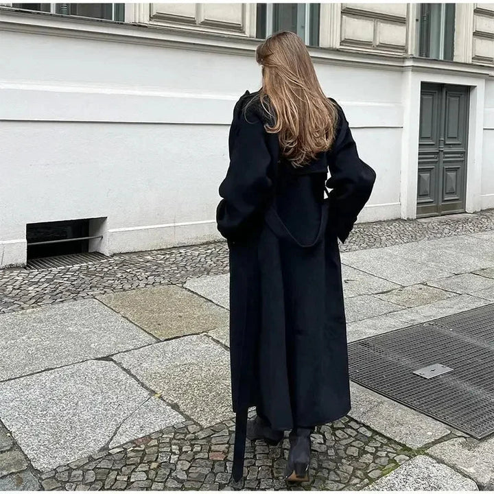 Casaco de Lã Mista com Frente Dupla para Mulheres