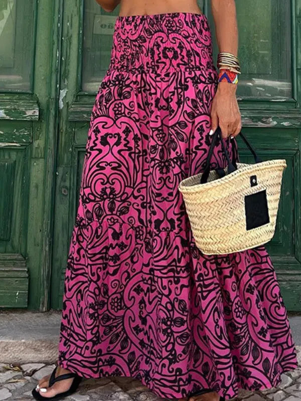 Saia Maxi Boho com Estampa Floral para o Verão