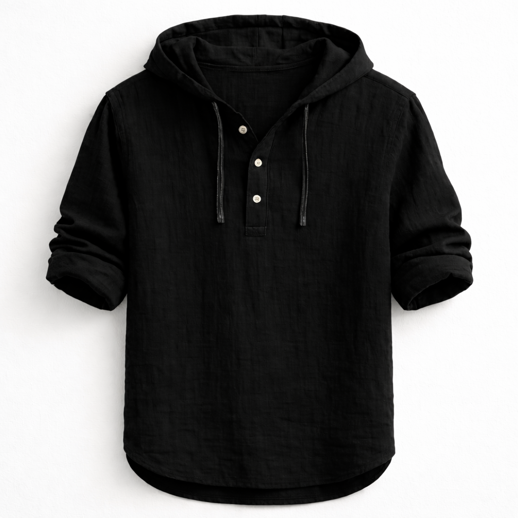 Daniel - Camisa de Linho com Capuz Estiloso